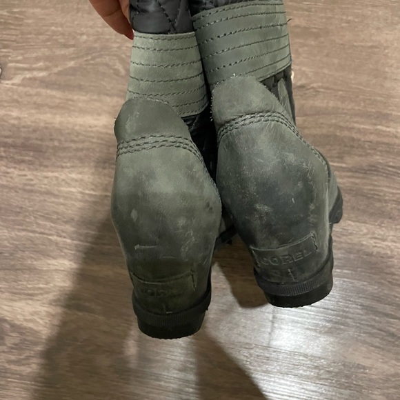 Sorel Lexie Women’s Leather Boots Olive Slate Size 8.5 Waterproof Lace Up - Picture 7 of 13